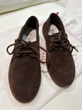 Brown Suede Lace-Up Shoes